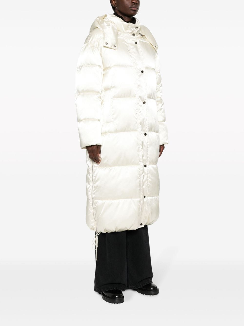 Shop P.a.r.o.s.h Padded Single-breasted Coat In White