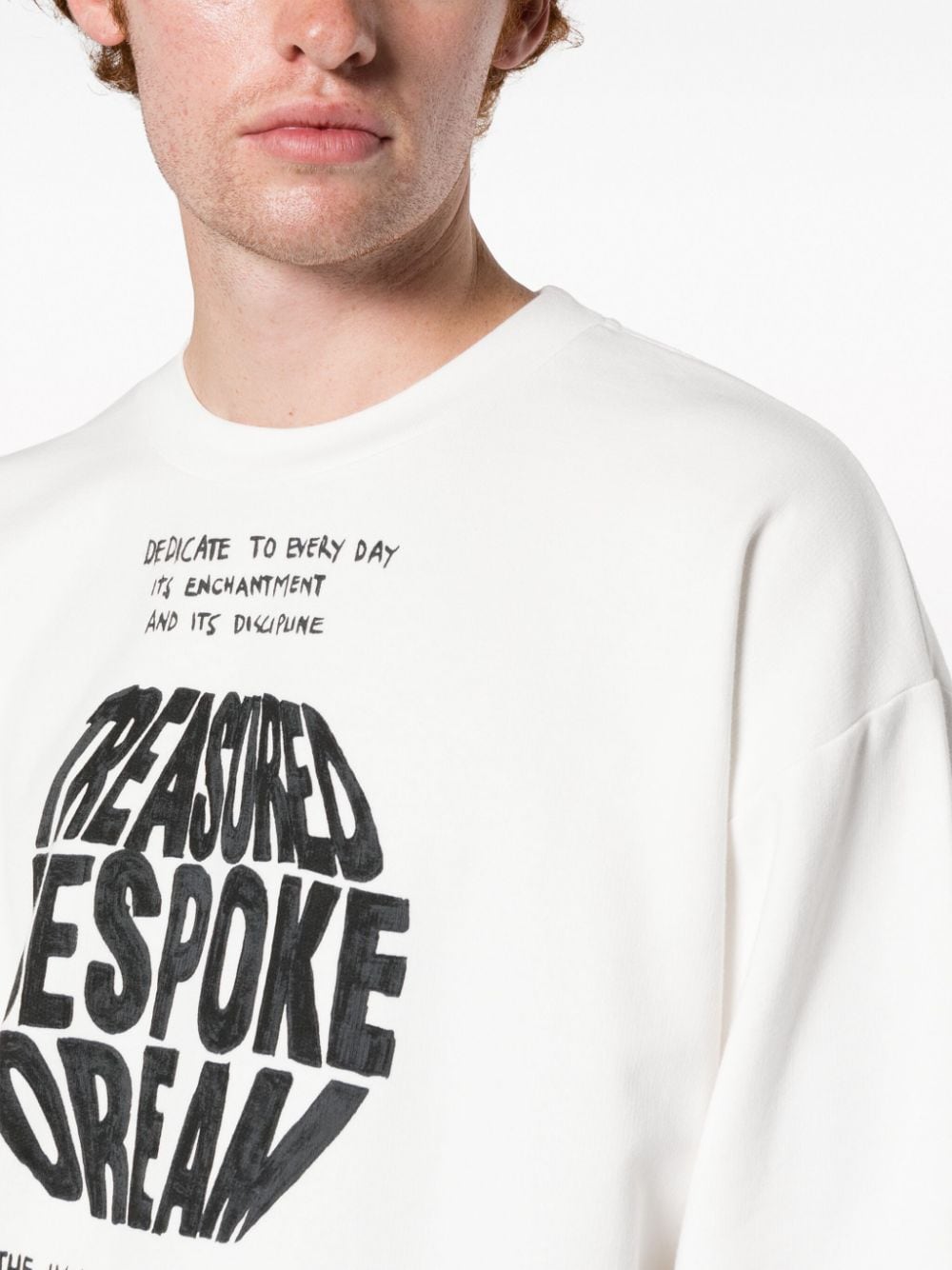 Shop Marni Slogan-print Cotton Sweatshirt In White