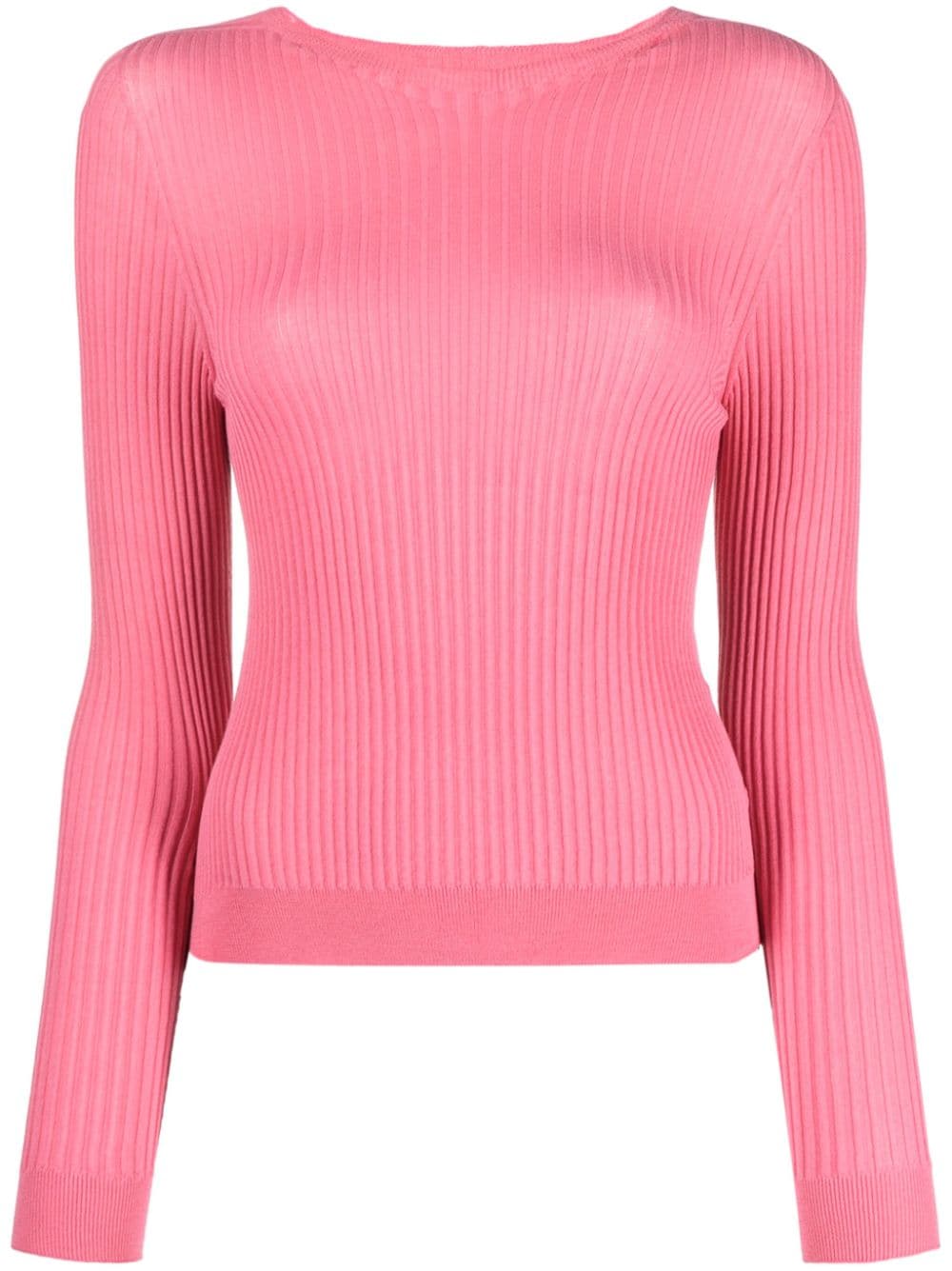 Jayla Cut-out Rib Jumper In Pink