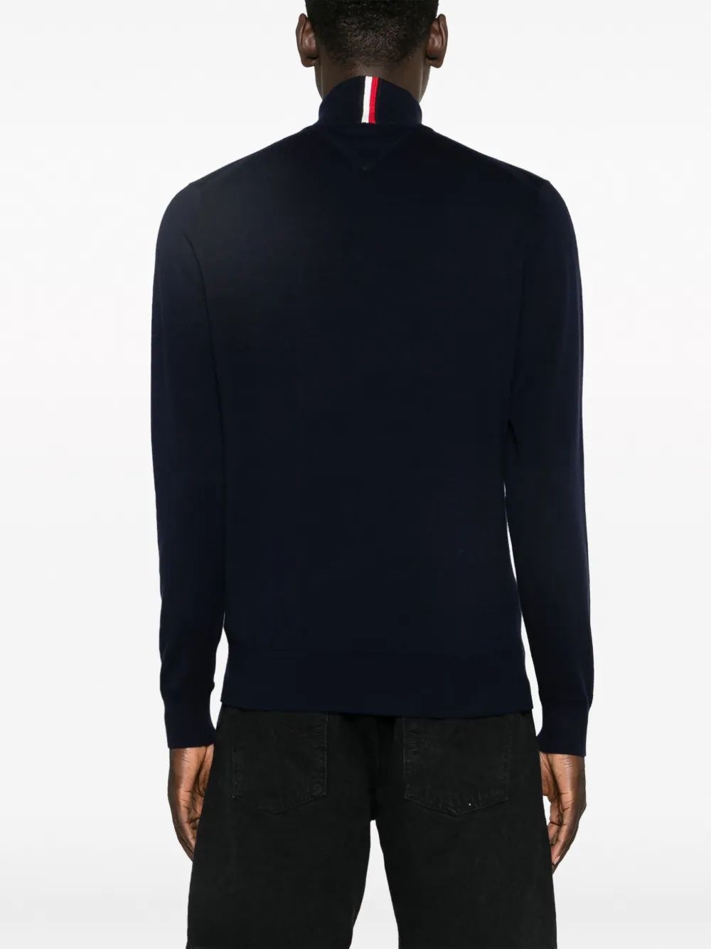 Tommy Hilfiger Logo-embroidered Half-zip Jumper In Blue