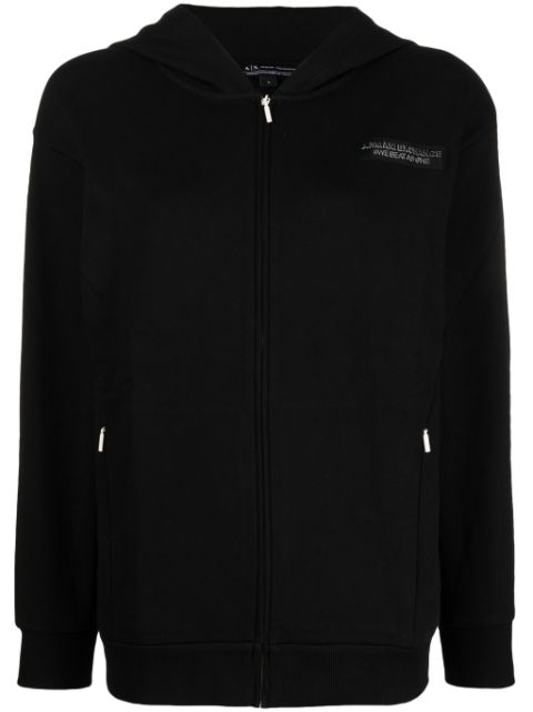 Armani Exchange raised-logo half-zip hoodie Women