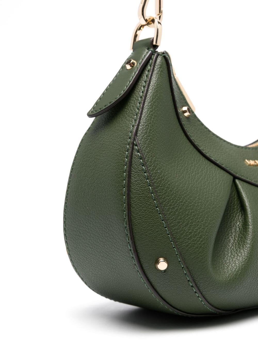 Shop Michael Kors Enzo Logo-lettering Leather Tote Bag In Green