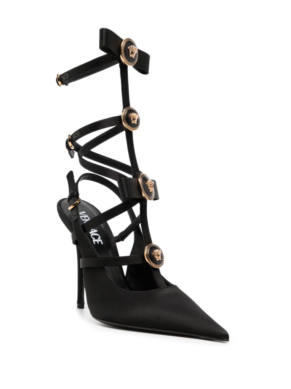 Versace Gianni Ribbon Cage pumps - Zwart