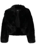 Versace faux-fur hooded jacket - Black