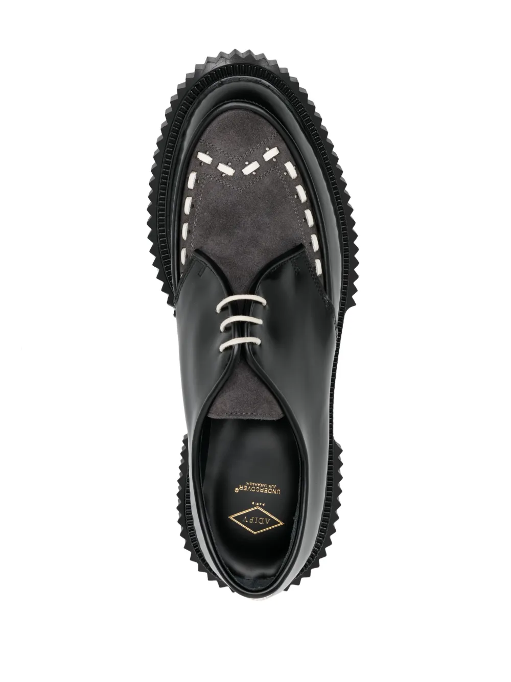 Shop Adieu X Undercover Type 195 Two-tone Derby Shoes In Black