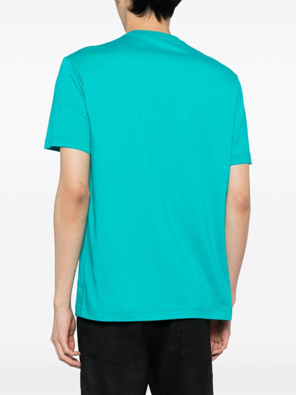 Shop Versace Barocco Silhouette-print T-shirt In Green