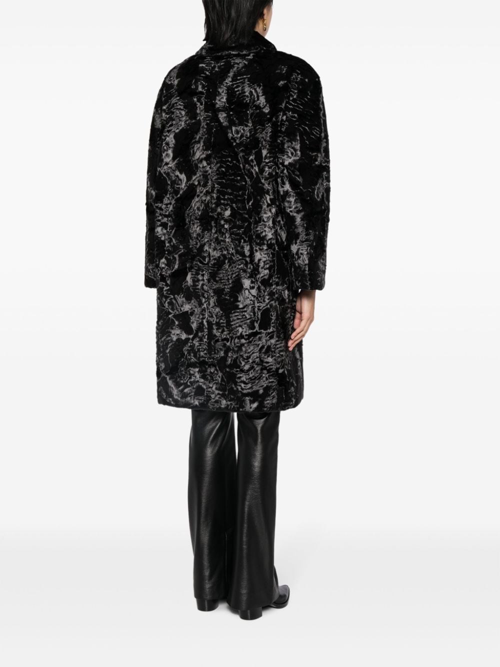 Shop Versace Medusa Head Faux-fur Coat In Black