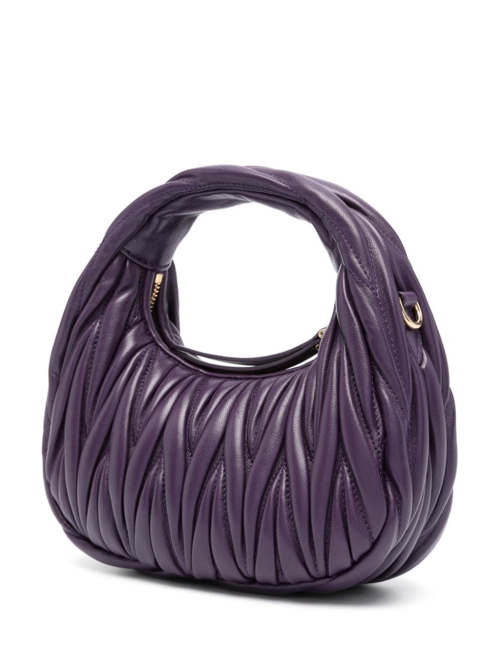 Shop Miu Miu Wander Matelassé Mini Bag In Purple