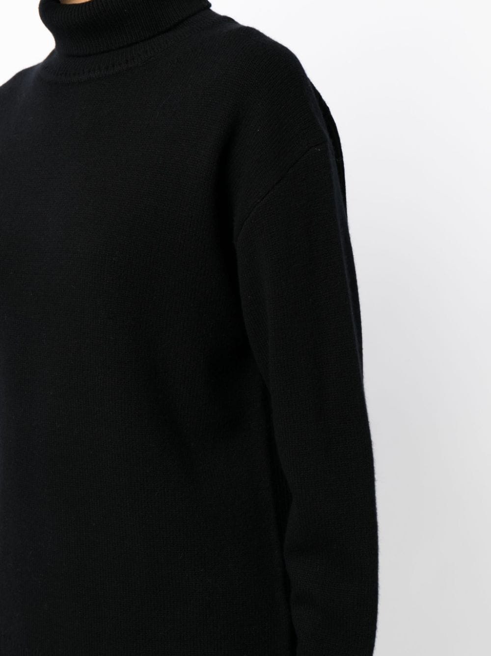 Shop Joseph Roll-neck Merino Wool Jumper In Black