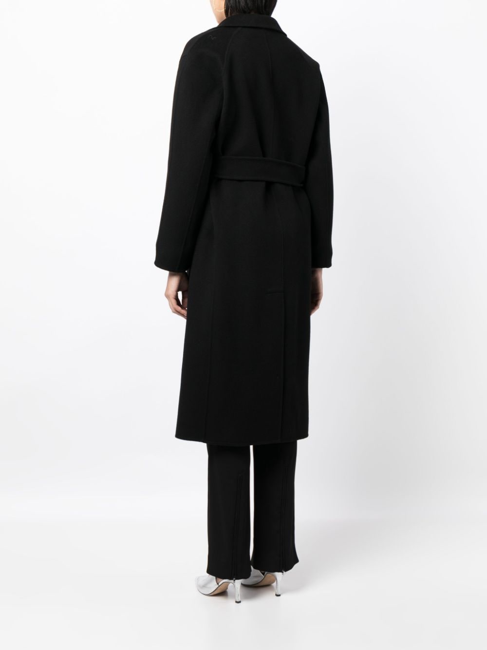 Shop Theory Wool-cashmere Belted-waist Coat In Black