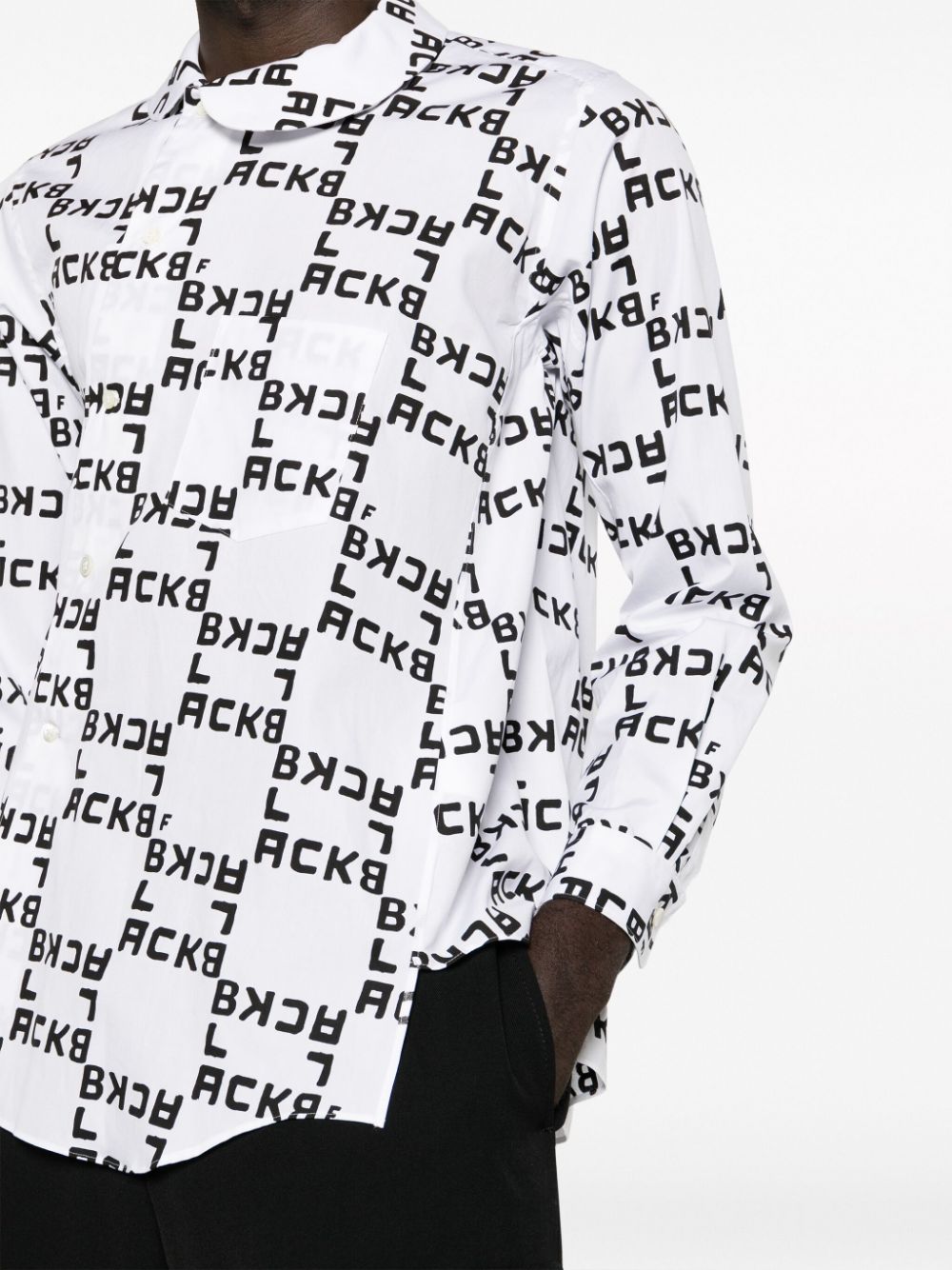 Black Comme Des Garcons logo-print cotton shirt Men