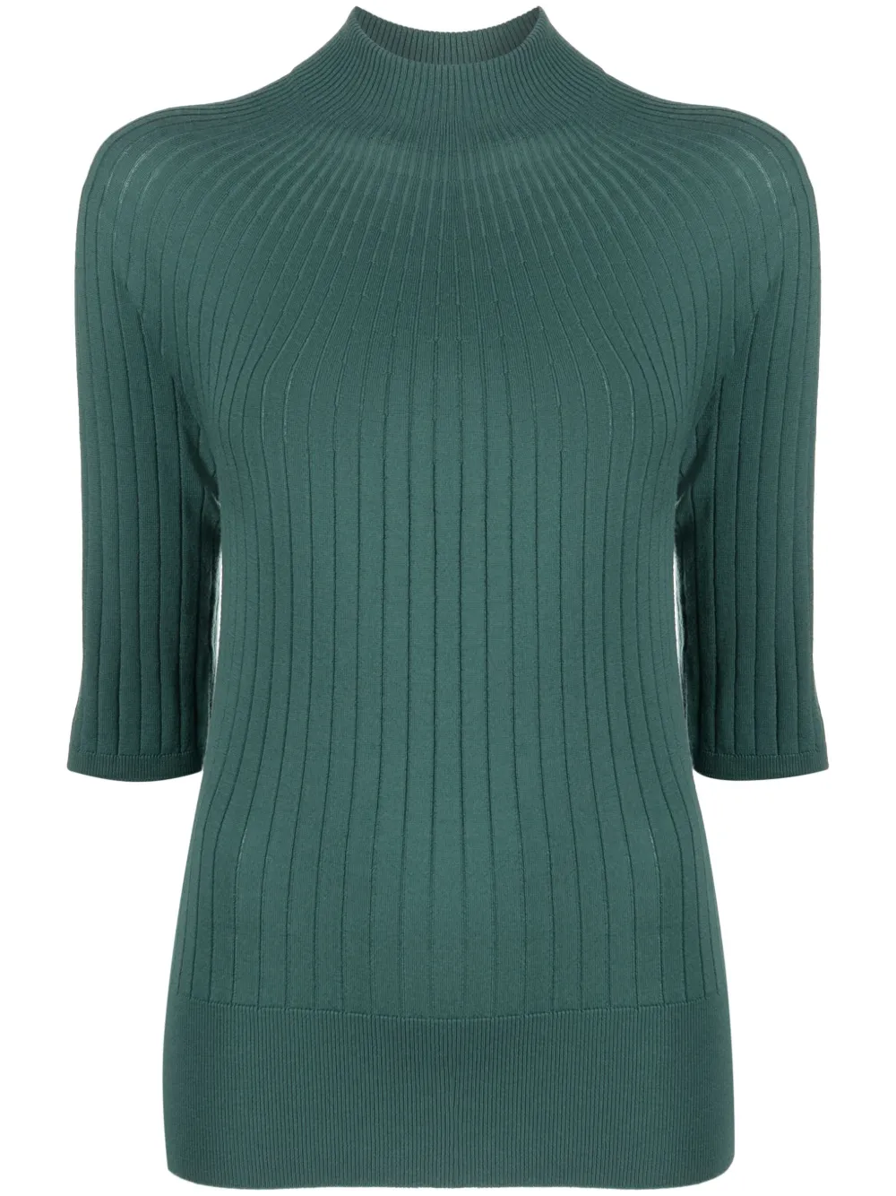 Malo Ribbed-knit Virgin Wool Jumper In Green