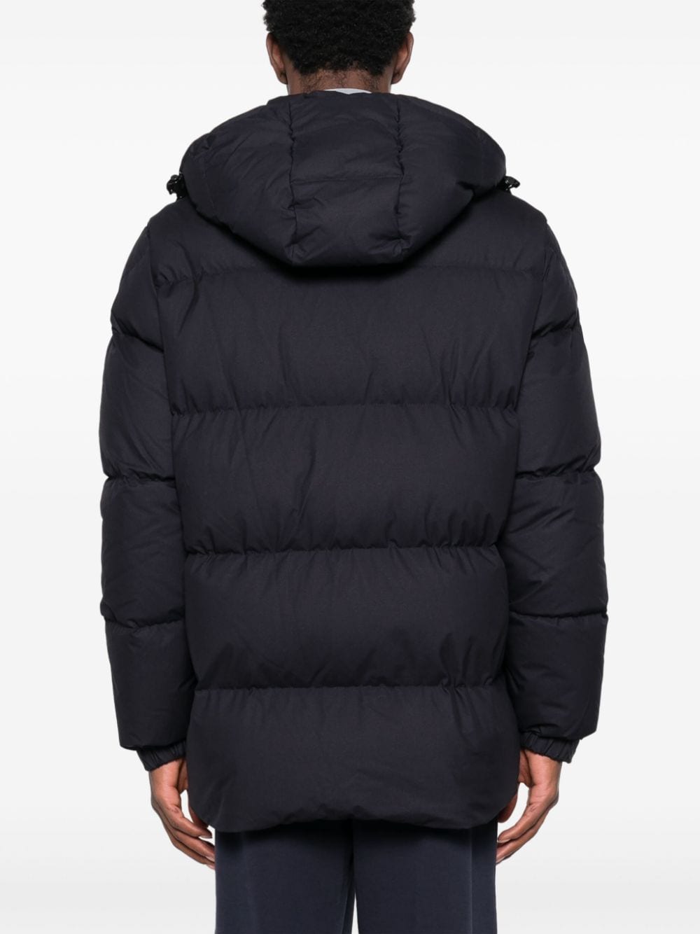 Shop Moncler Loiret Gore-tex® Quilted Hooded Jacket In Blue