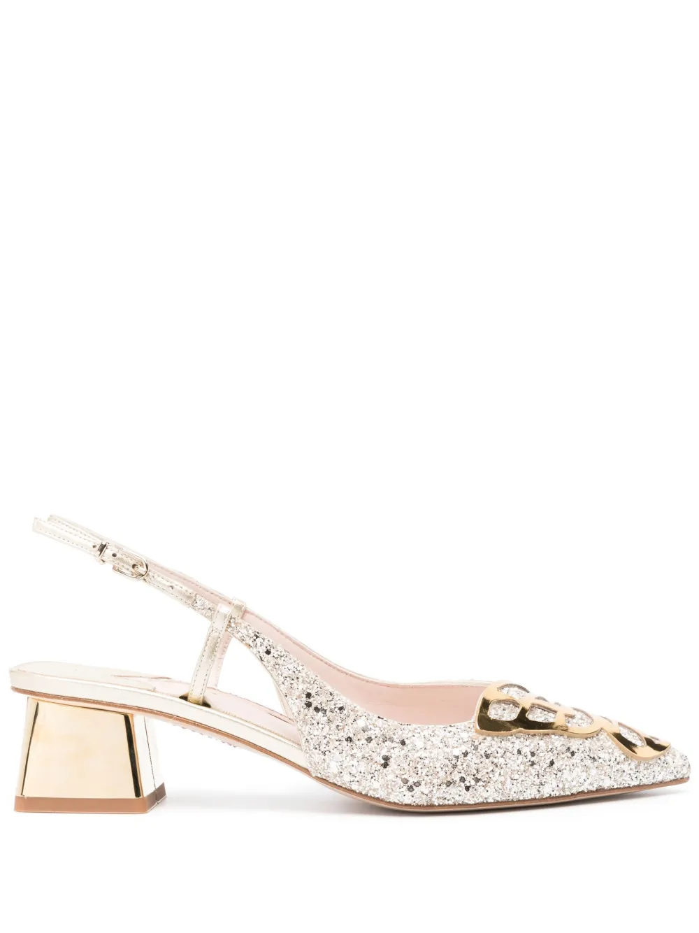 Sophia Webster Butterfly 50mm Slingback Pumps In Gold