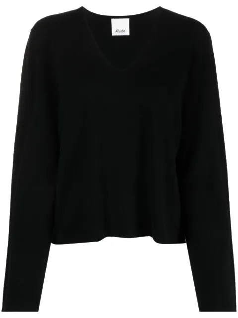 Allude V-neck wool-cashmere blend jumper