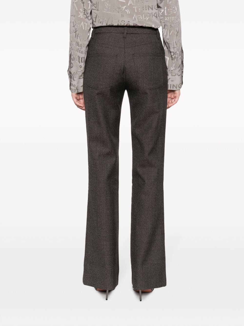 Shop Zadig & Voltaire Tailored Flared Wool Trousers In Grey