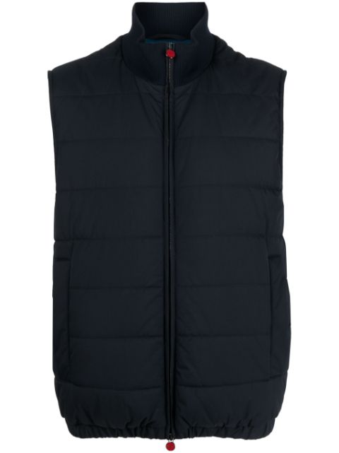 Kiton high-neck zip-up quilted gilet