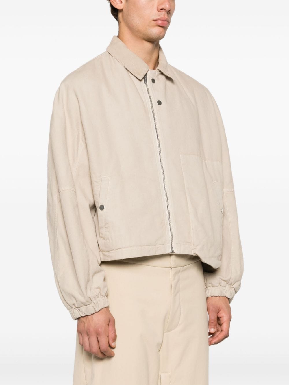 Jacquemus Trivela zip-up shirt jacket Beige