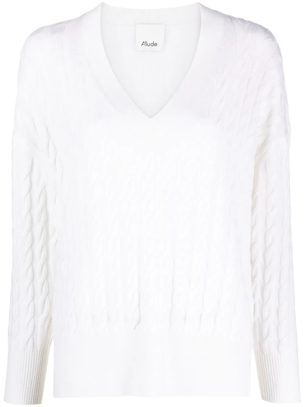 Allude Kabelgebreide trui Wit
