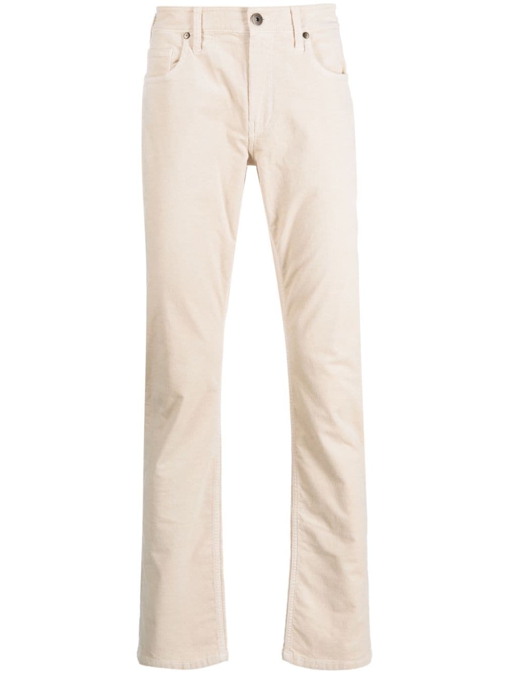 Paige Federal Logo-patch Tapered Trousers In Neutrals