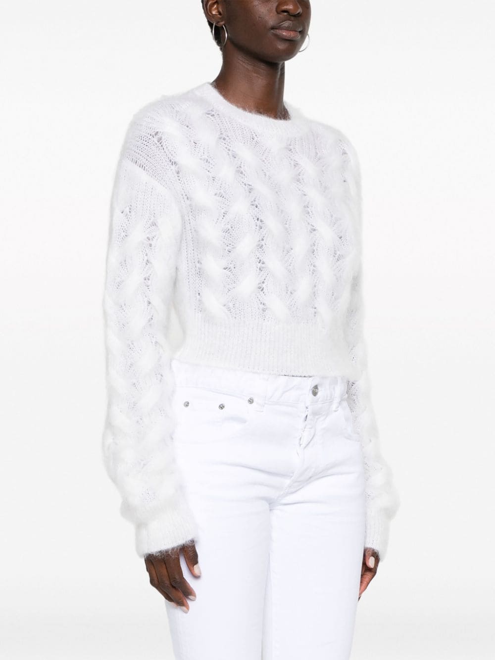 Shop Dsquared2 Brushed Mohair-blend Jumper In Weiss