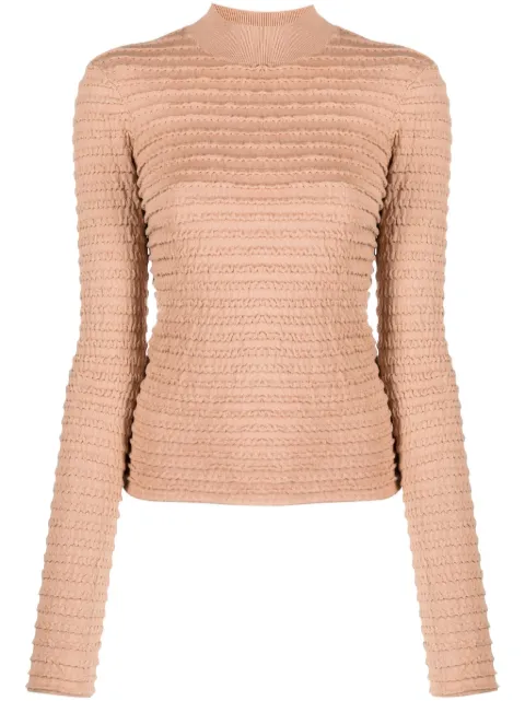 FRAME smocked mock-neck jumper