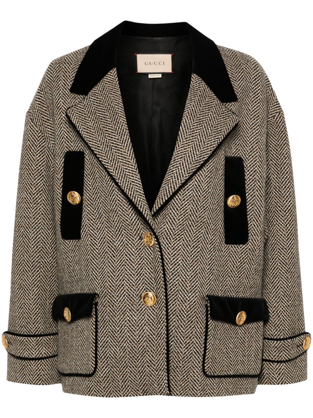 Image 1 of Gucci herringbone single-breasted coat