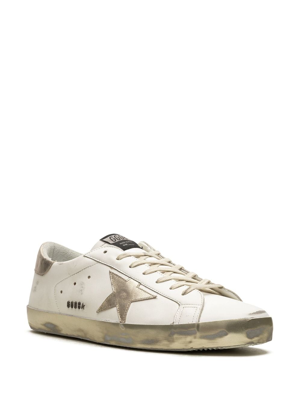 Shop Golden Goose Super-star Classic "white/gold" Sneakers