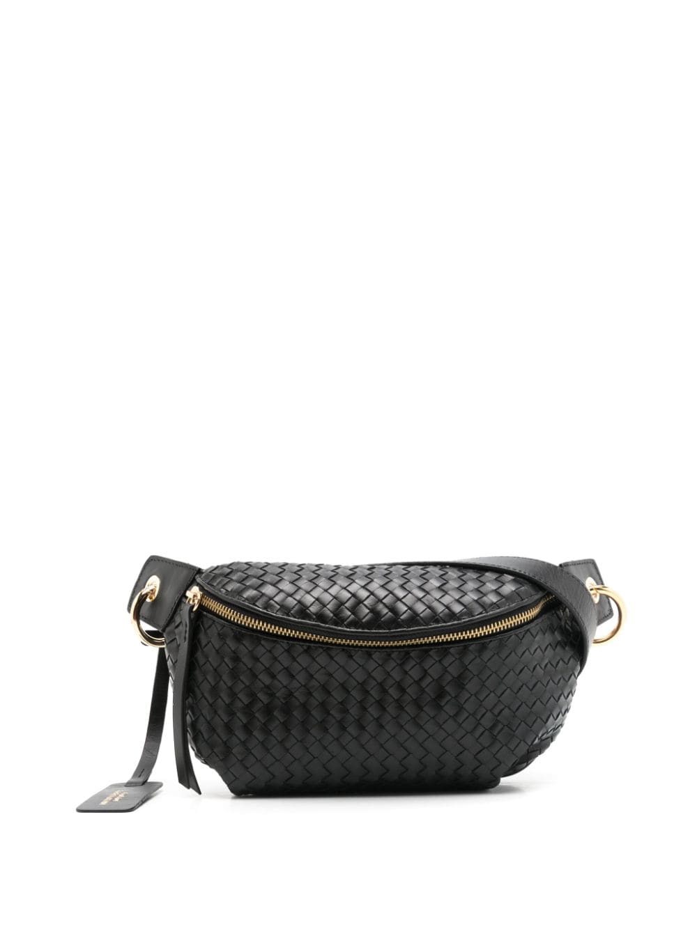 Sarah Chofakian Orsay Interwoven Leather Belt Bag In Black