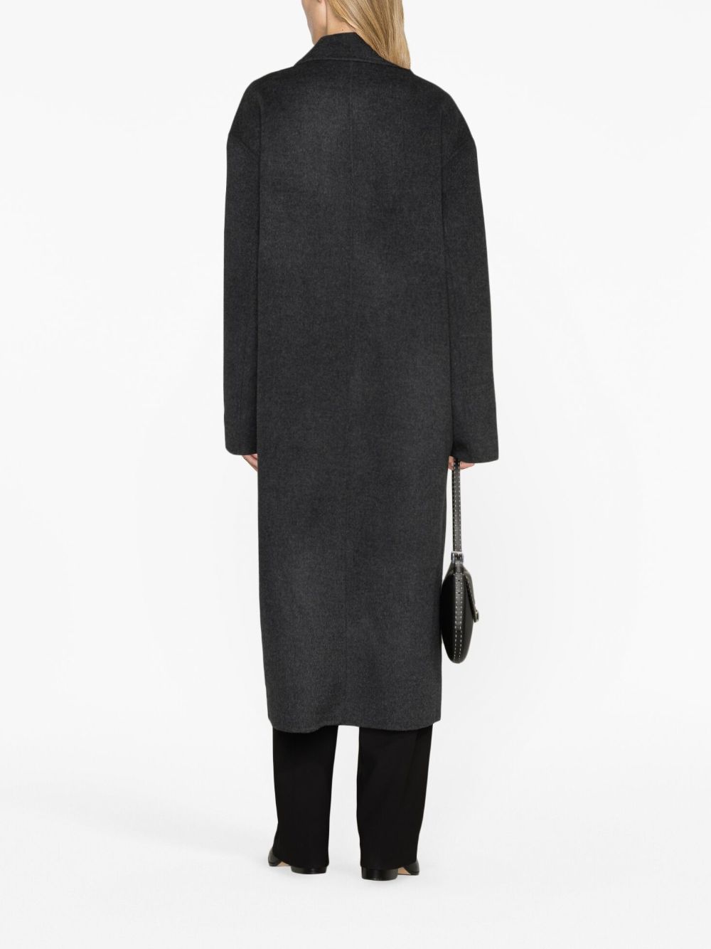 Shop Totême Single-breasted Wool Coat In Grey