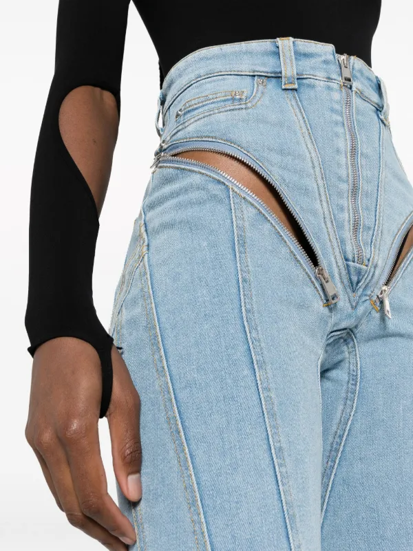 Skinny jeans with store zipper