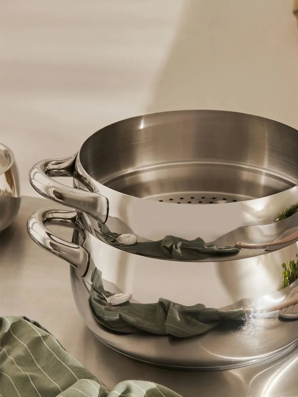  Alessi Mami Stainless Steel Steamer Basket - Silver 