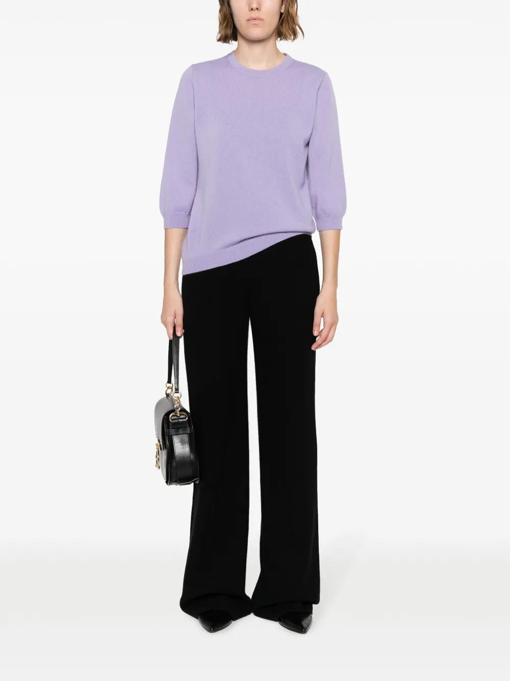Allude half-sleeve cashmere jumper - Paars