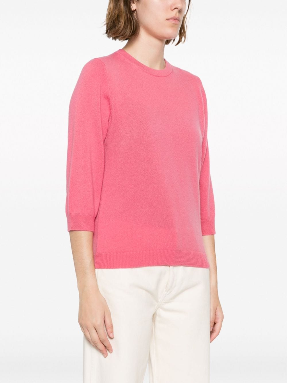 Shop Allude Half-sleeve Cashmere Jumper In Pink