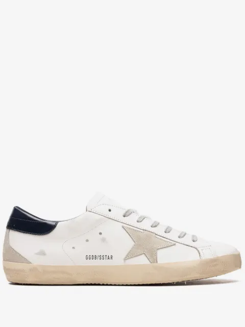 Golden Goose Super-Star trainers with suede star and blue heels tab