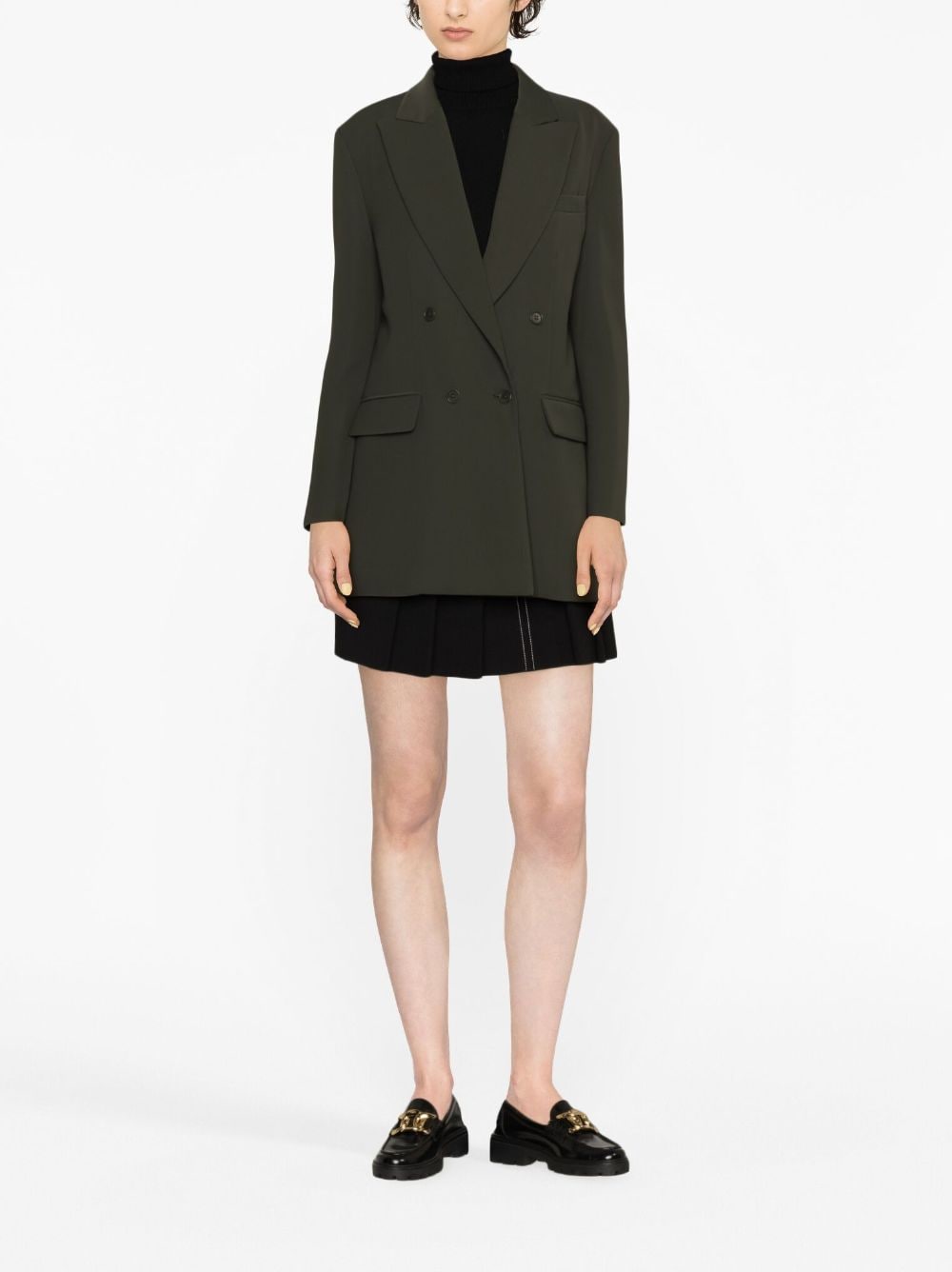 Shop P.a.r.o.s.h Tailored Double-breasted Blazer In Green