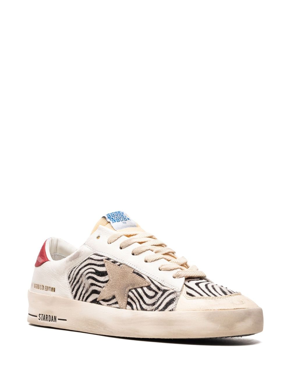 Shop Golden Goose Stardan "multicolour" Leather Sneakers In Weiss