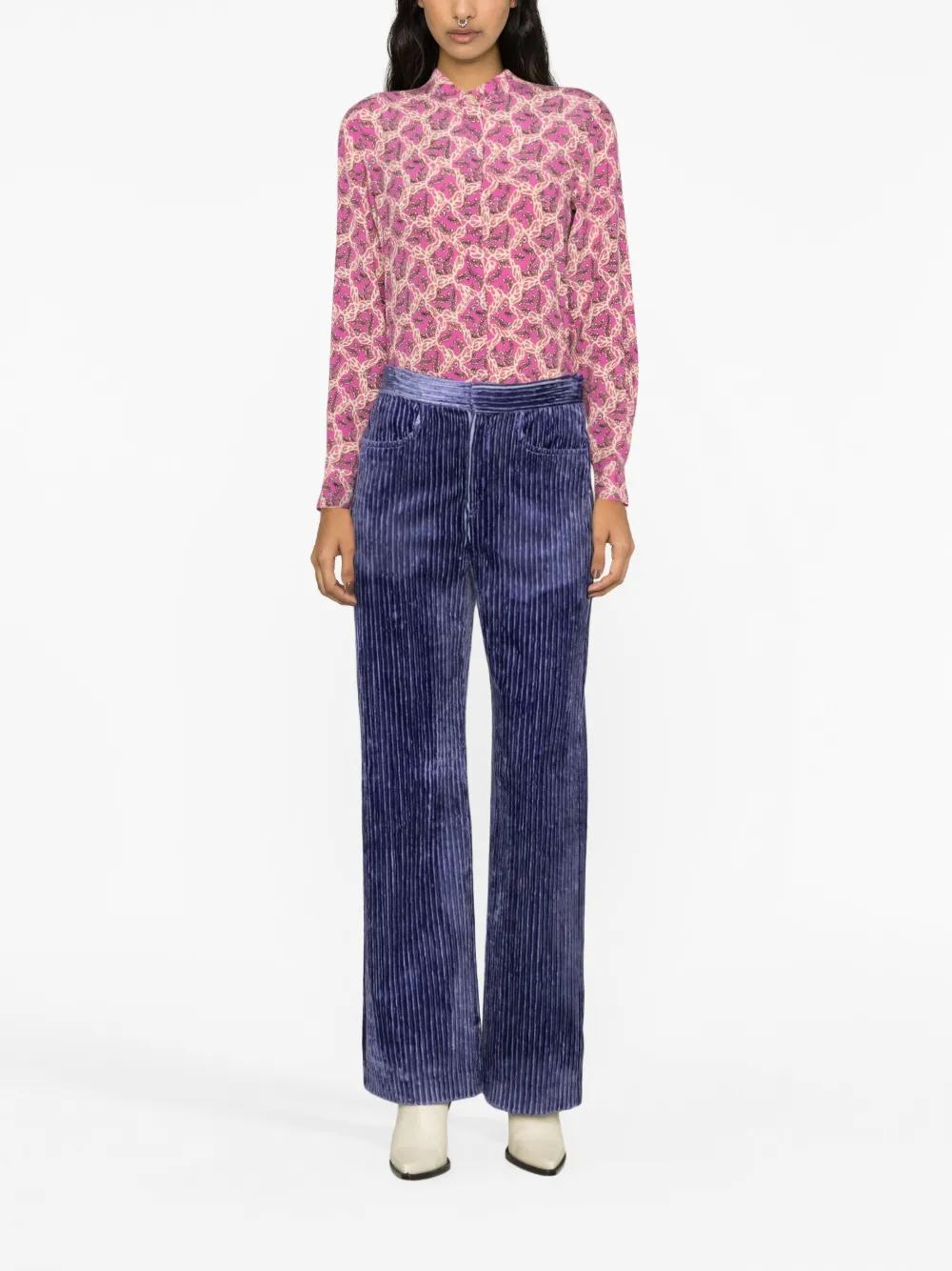 ISABEL MARANT Ilda abstract-pattern silk shirt - Roze