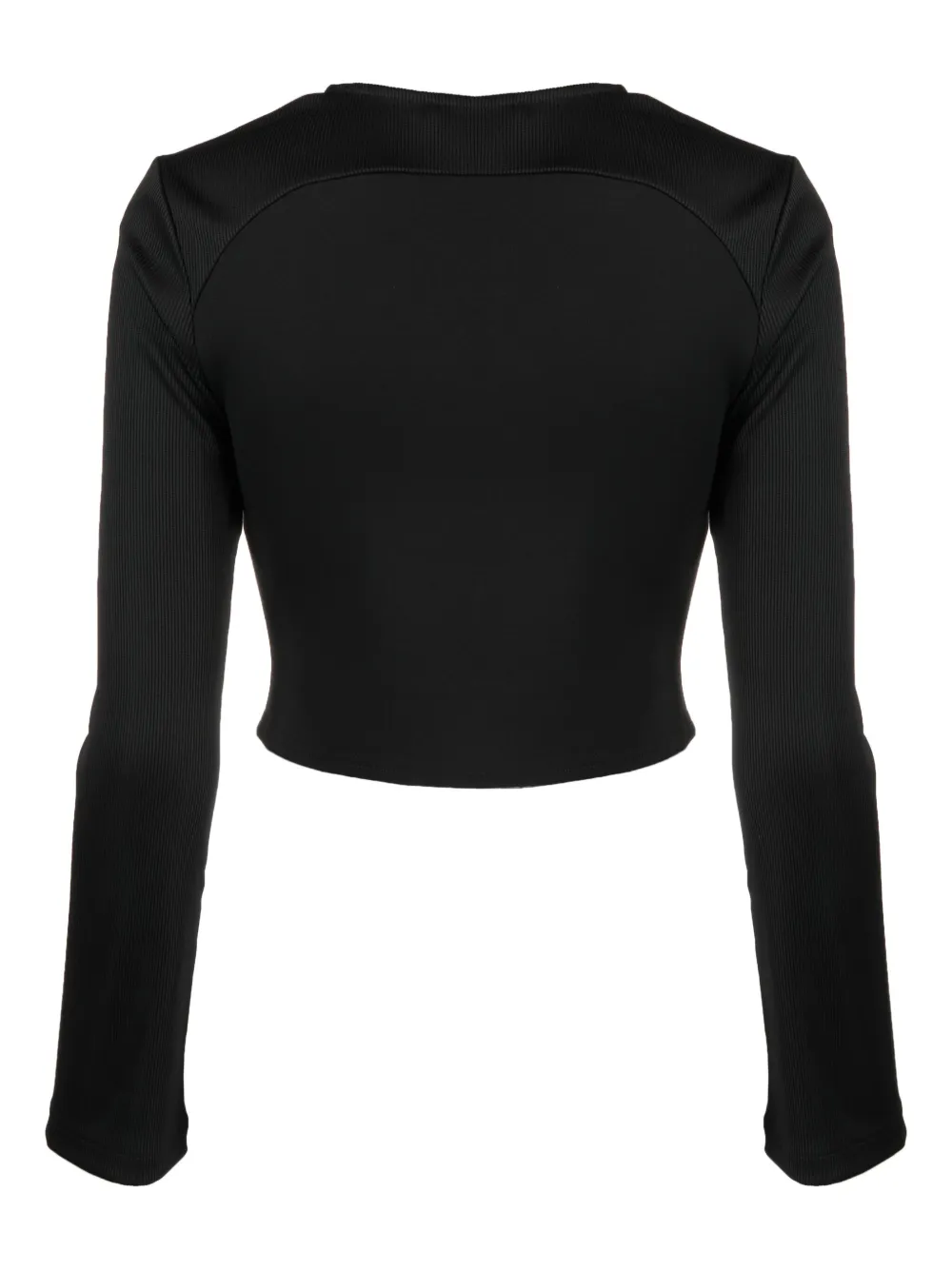Calvin Klein Jeans logo-embroidered cut-out top - Zwart