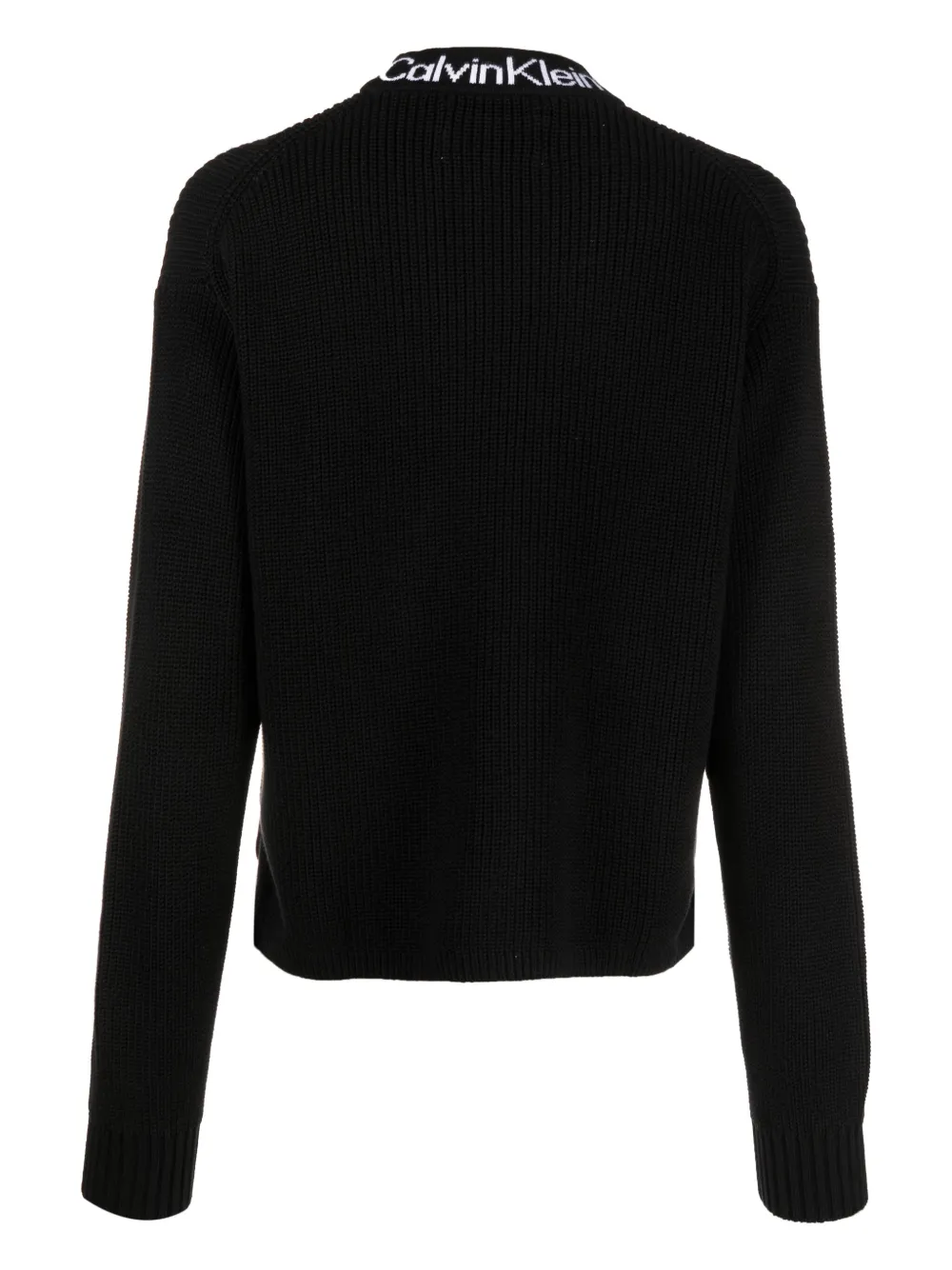 Calvin Klein Jeans jacquard logo-motif cotton jumper - Zwart