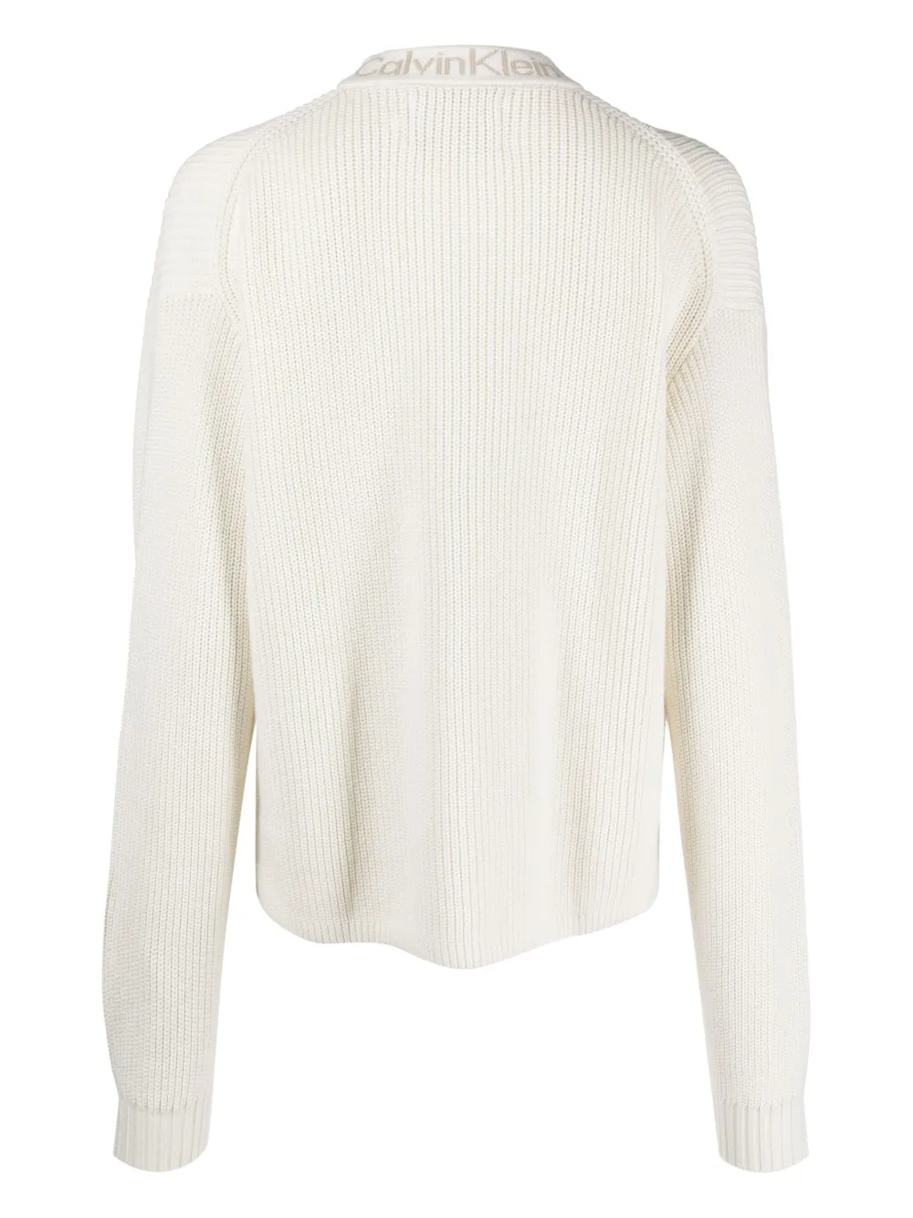 Image 2 of Calvin Klein Jeans logo-collar cotton jumper