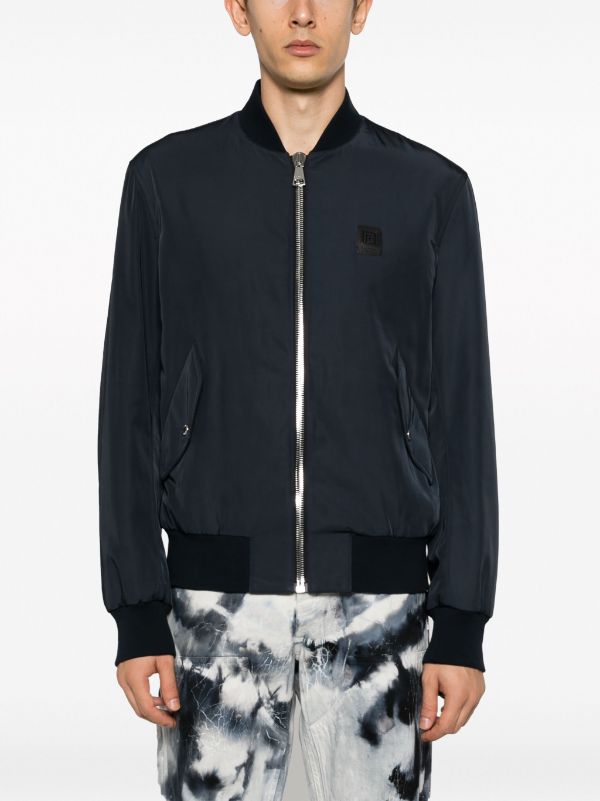 Off-White Hands Off-logo Leather Bomber Jacket - Farfetch