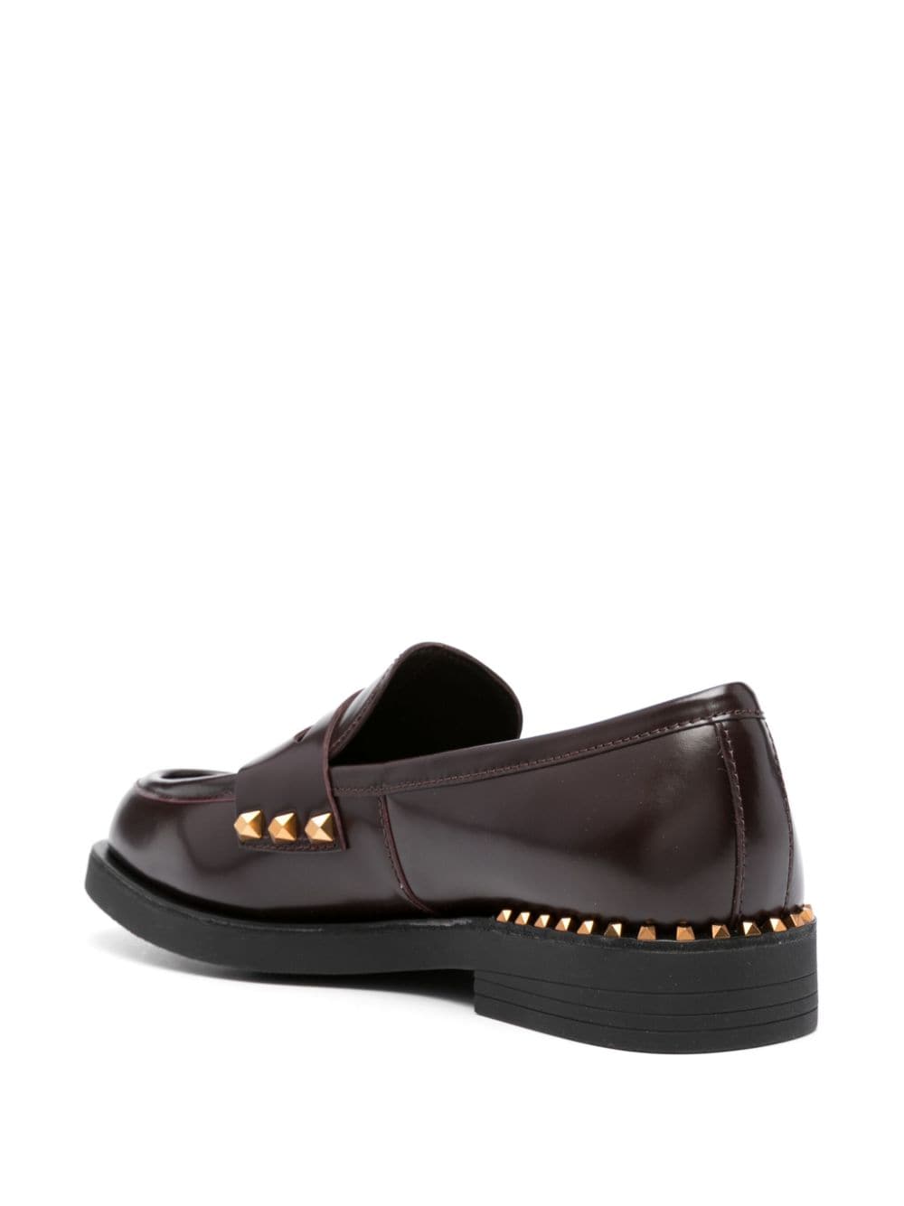 Shop Ash Whisper Studded Leather Loafers In Red