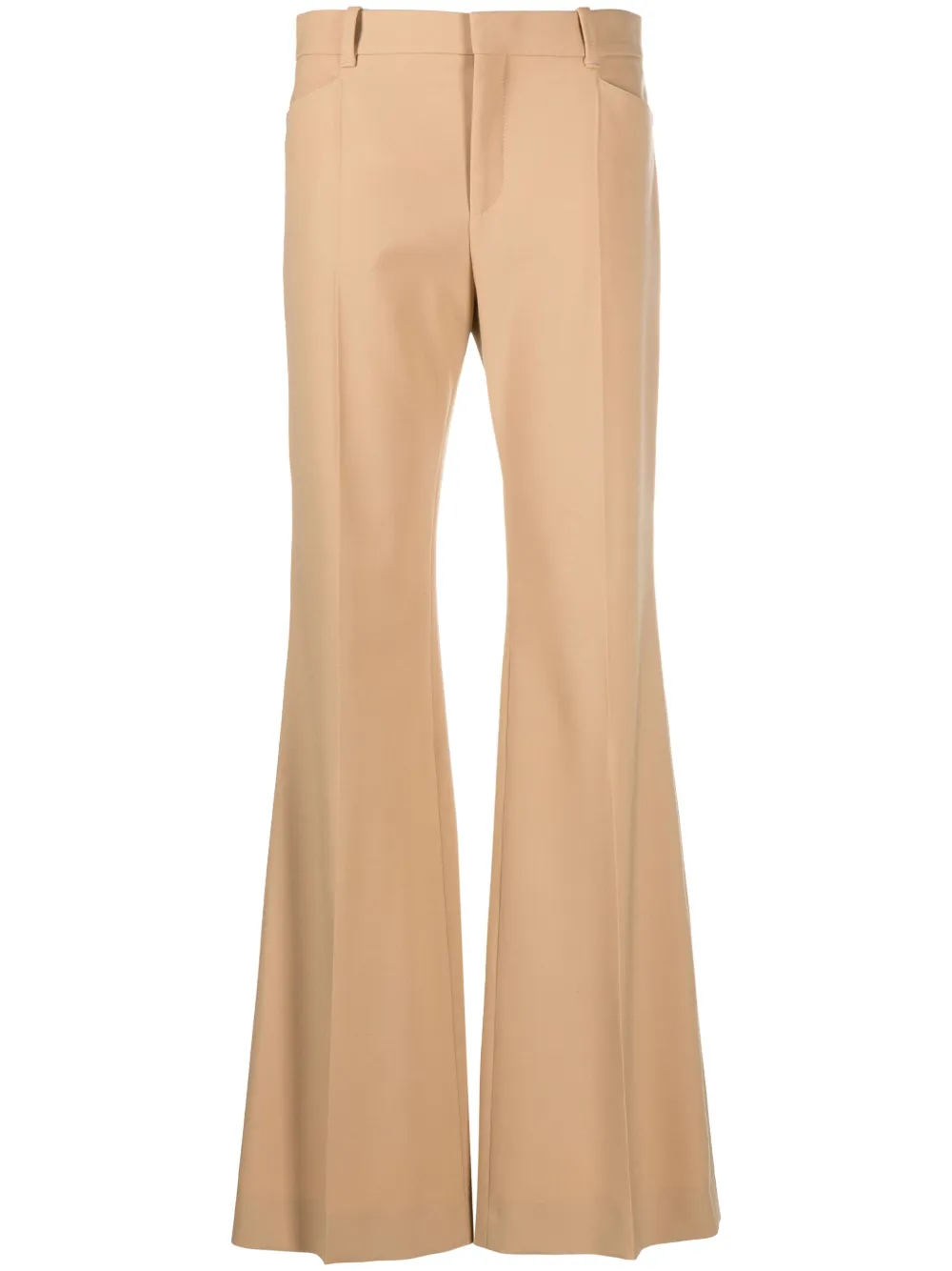 Shop Chloé Flared-leg Tailored Trousers In Neutrals