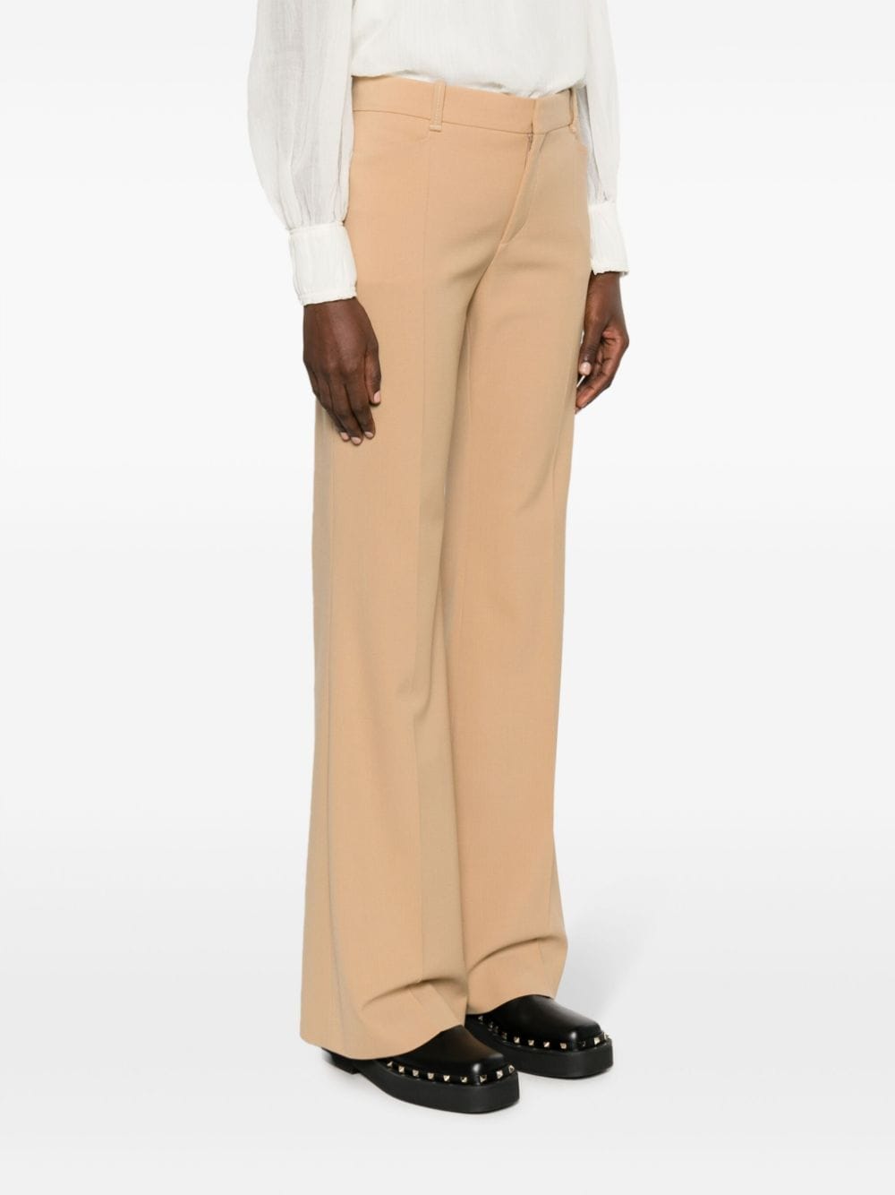 Shop Chloé Flared-leg Tailored Trousers In Neutrals