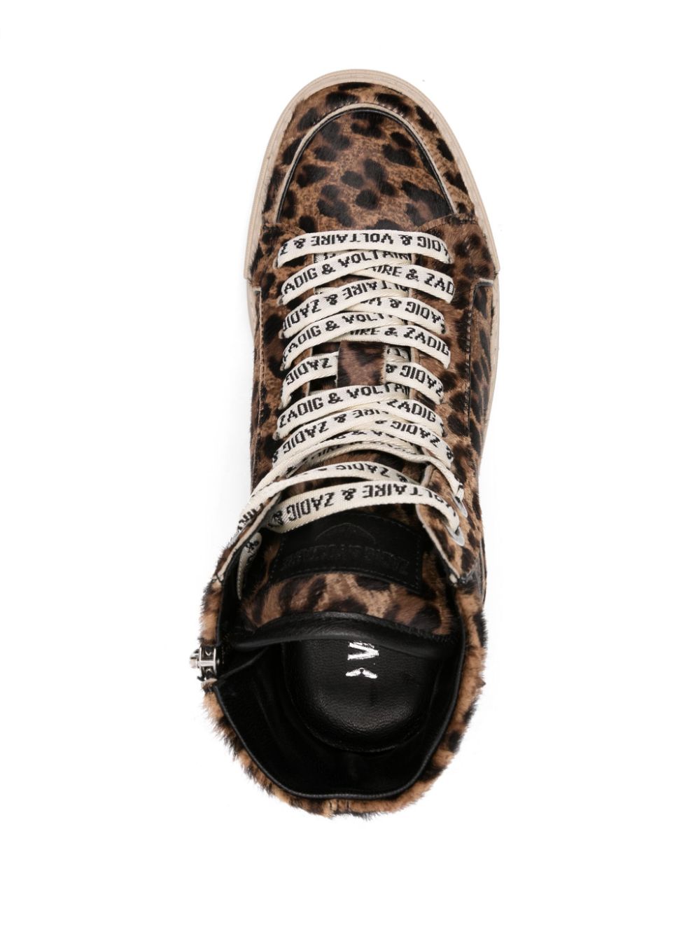 Shop Zadig & Voltaire High Flash Leopard-print High-top Sneakers In Brown