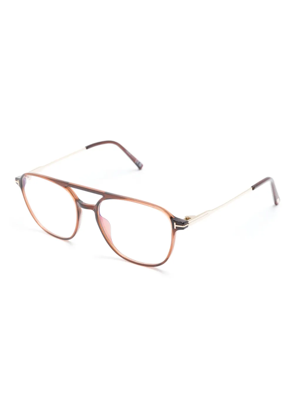 TOM FORD Eyewear tortoiseshell-effect pilot-frame glasses | Image 2
