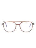 TOM FORD Eyewear tortoiseshell-effect pilot-frame glasses - Brown