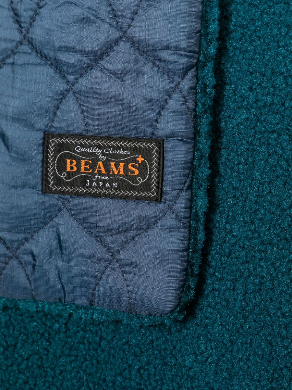 BEAMS PLUS Boa fleece-texture quilted scarf - Blauw