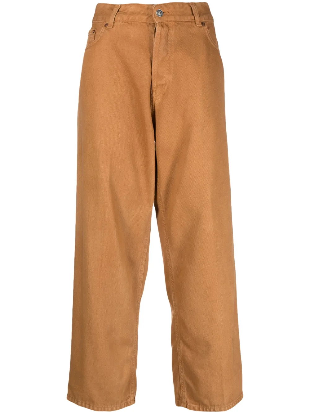 Haikure Logo-patch Straight-leg Jeans In Brown